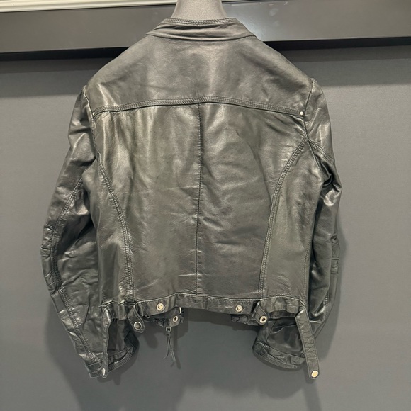 ZARA DISTRESSED LEATHER JACKET - Picture 3 of 6